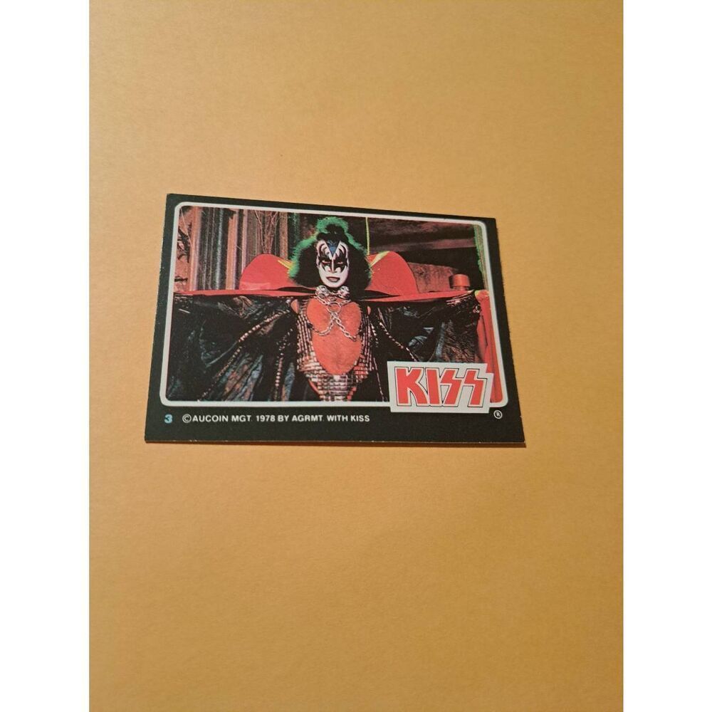 Vintage 1978 Aucoin Management AGRMT KISS Trading Card No 3 Collectible Rock